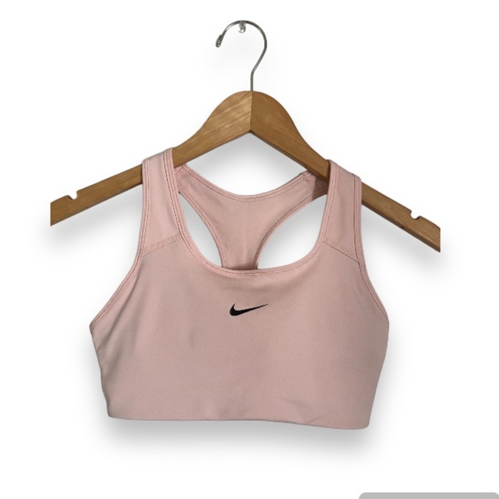 Nike Pink Swoosh Dri-Fit Medium Support Sports Bra